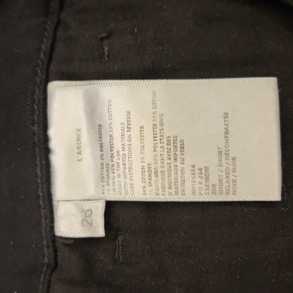 L'AGENCE "Zoe" Black Jean Shorts With Frayed Hem Size 26, New W/O Tags! - Picture 5 of 11